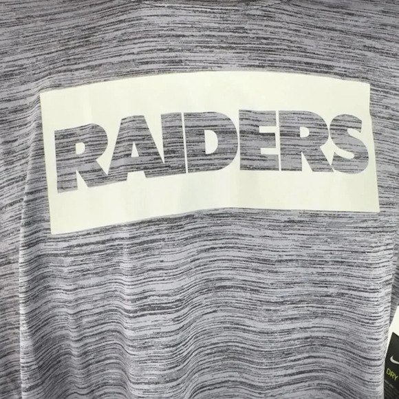 NEW Nike Dri-Fit NFL Raiders Sideline 2020 Velocity Performance Tee Gray Mens M - Picture 8 of 10